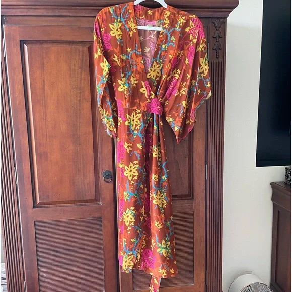 Anthropologie Printed Wrap Rayon Print Dress - NWT - Size S - Picture 2 of 4